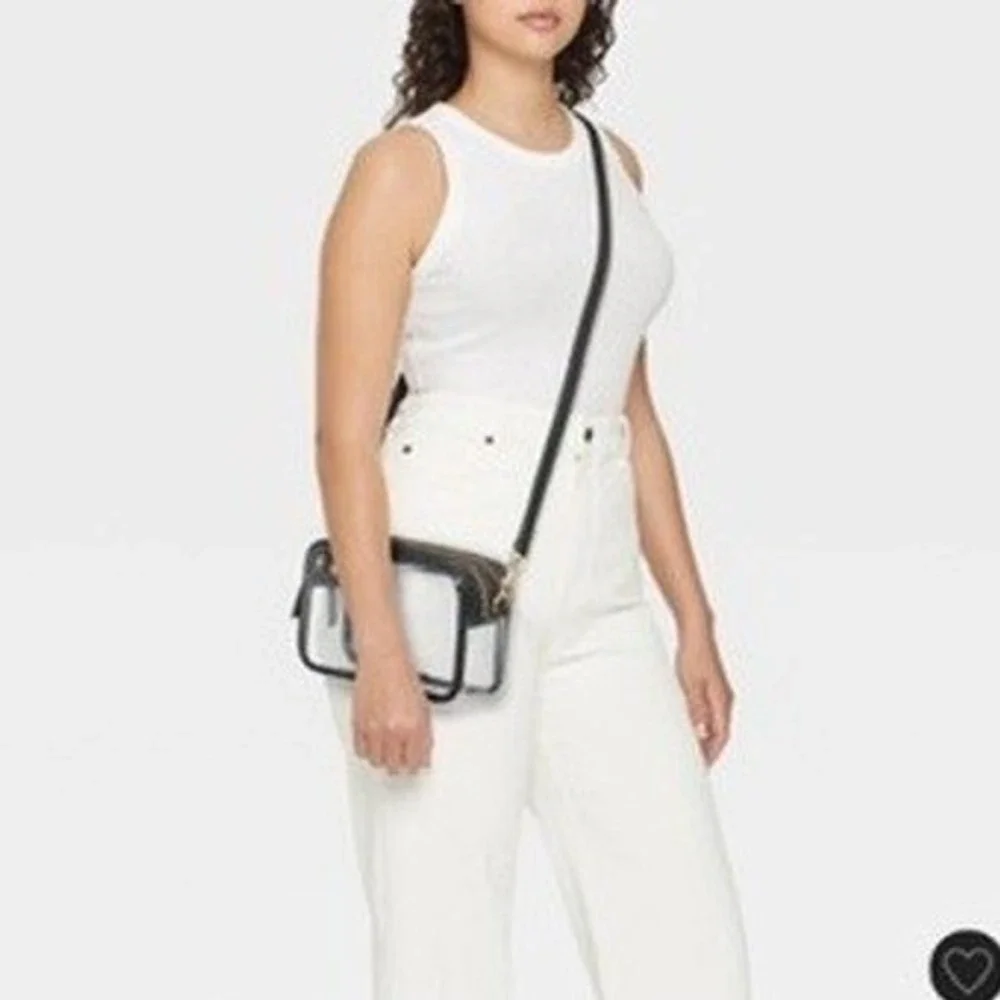 Universal Thread Clear Crossbody Bag Women Small Black Stadium Approved NWT